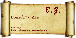 Boszák Zia névjegykártya